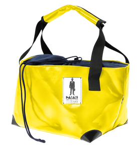 Sac de la marque Dababo, modèle Allin en chutes de bache de camions recyclées de couleur jaune.