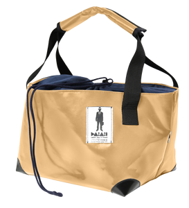Sac marron de la marque Dababo, modèle Allin en chutes de bache de camions recyclées 