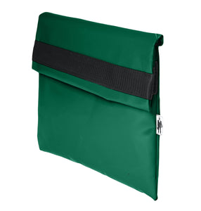 Pochette vert d'ordinateur Dababo, modèle Ardoise S adapté aux ordinateurs 11 pouces en chutes de bâche de camion recyclées.
