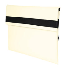 Charger l&#39;image dans la galerie, Pochette d&#39;ordinateur beige Dababo, modèle Ardoise L adapté aux ordinateurs 15 pouces en chutes de bache de camion recyclées.