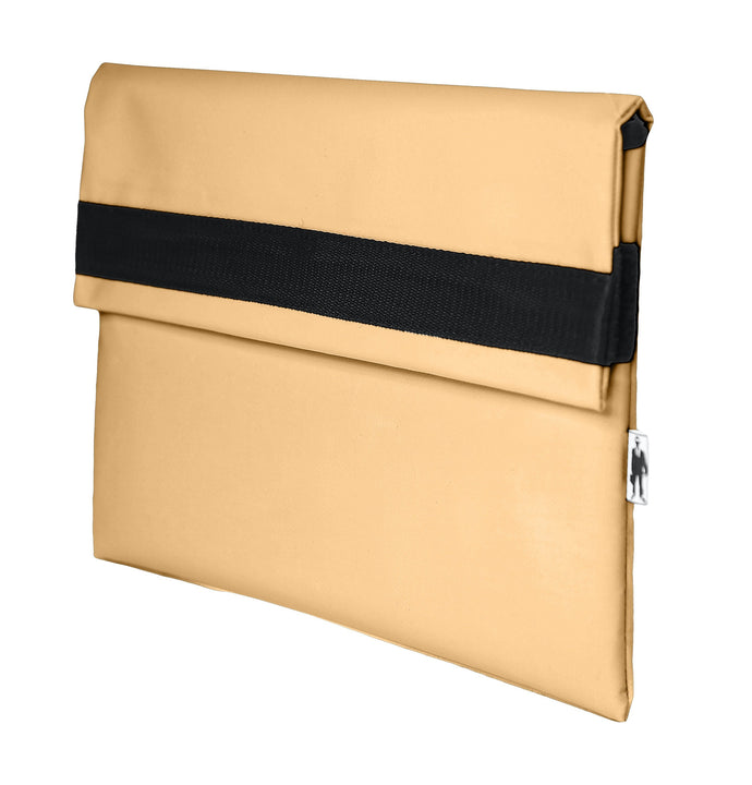 Pochette marron d'ordinateur Dababo, modèle Ardoise M adapté aux ordinateurs 13 pouces en chutes de bâche de camion recyclées .