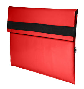 Pochette d'ordinateur rouge Dababo, modèle Ardoise L adapté aux ordinateurs 15 pouces en chutes de bache de camion recyclées .