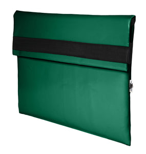 Pochette d'ordinateur vert Dababo, modèle Ardoise L adapté aux ordinateurs 15 pouces en chutes de bache de camion recyclées .