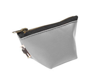 Porte-monnaie gris avec fermeture zip 