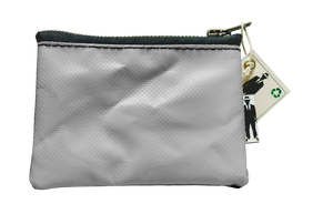 Porte-monnaie  gris fermeture zip 