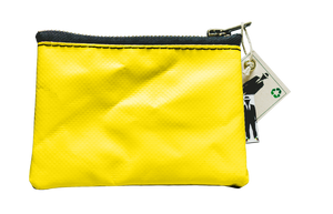Porte-monnaie jaune fermeture zip 
