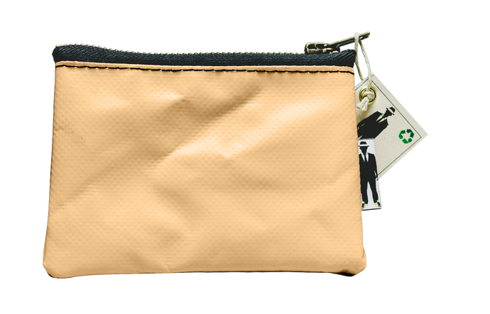 Porte-monnaie marron fermeture zip 