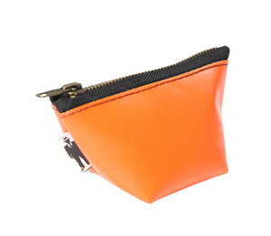 porte monnaie orange avec fermeture zip