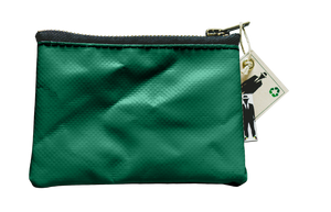 porte monnaie vert avec fermeture zip