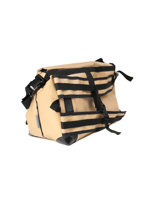  Sac marron weekend multi-fonctions adaptable en sac à dos. Vue 360°.
